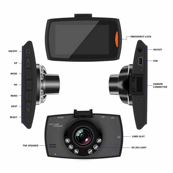 Car DVR road dash video camera recorder 2.4 Inch Lcd Screen 1080P view 120 degree Car Dashboard Camera Recorder - Image 3