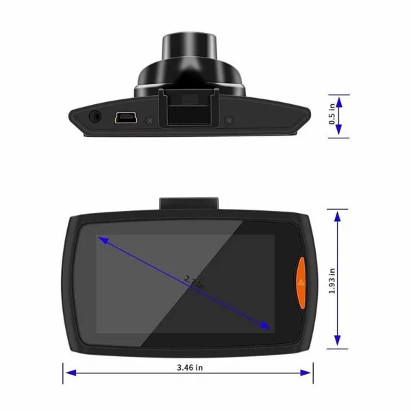 Car DVR road dash video camera recorder 2.4 Inch Lcd Screen 1080P view 120 degree Car Dashboard Camera Recorder - Image 4