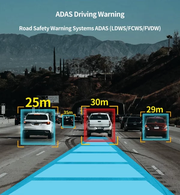Dash Cam 2K 1440P GPS Tracks Dashboard Car Camera Driving Recorder 24H Park - Image 3