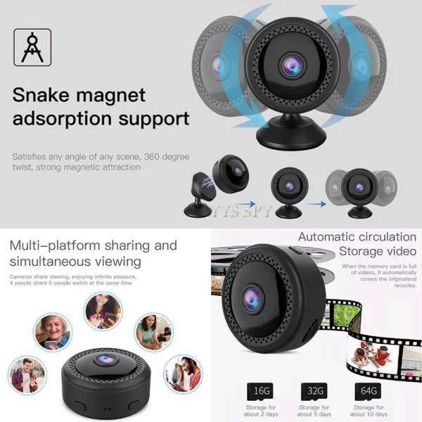 IP Cam Remote Night Vision Motion Sensor Magnetic Body Microcamera Camcorder - Image 3